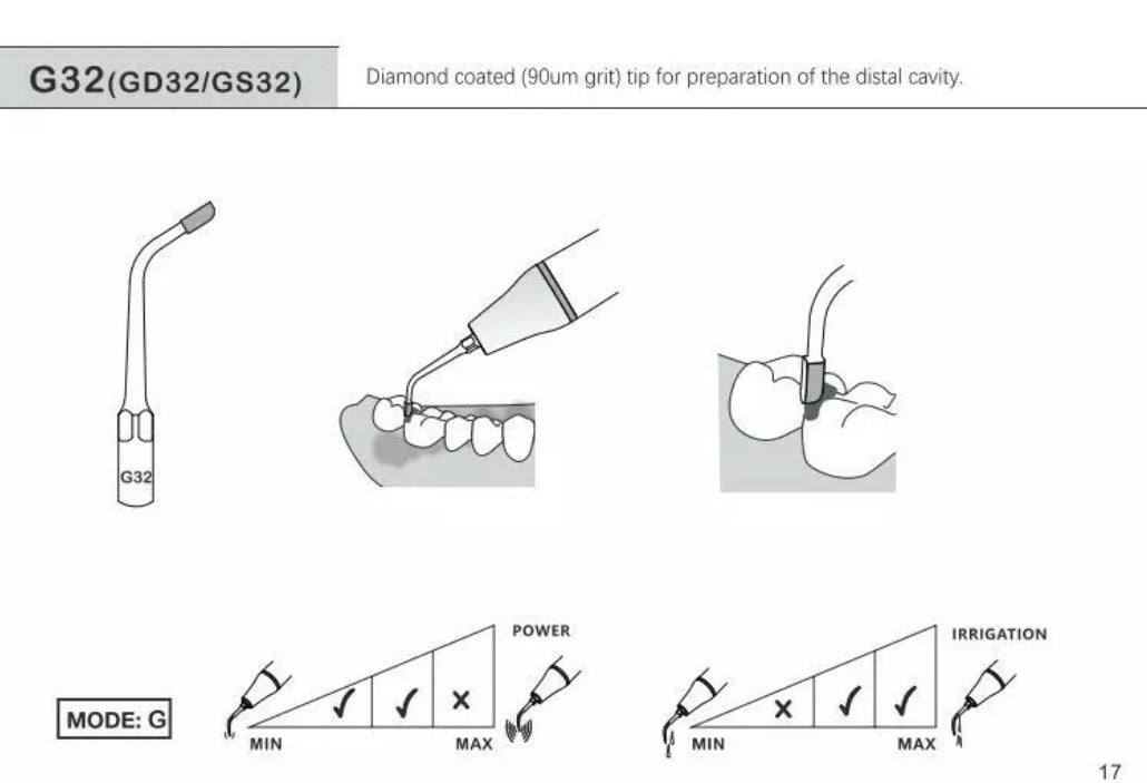 LD 32 punta de ultrasonido con irrigacion para preparacion en mesial