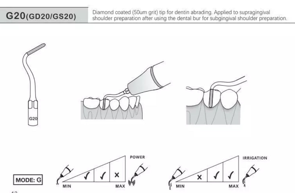 LD 20 punta ultrasonica para preparacion subgingival