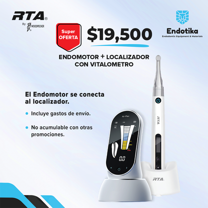ENDO MOTOR ENDOPACE RTA BY WOODPECKER + AI PEX LOCALIZADOR APICAL 6TA GENERACION CON VITALOMETRO