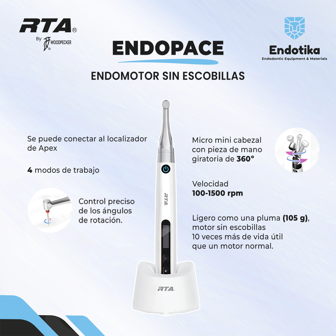 EndoPace Endo Motor Rotatorio con 4 diferentes Movimientos RTA By Woodpecker