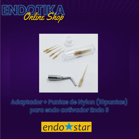 Adaptador + Puntas de Nylon (10puntas) para endo activador Endo 3
