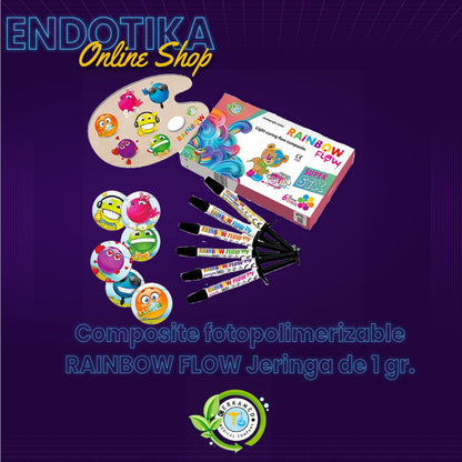 Composite fotopolimerizable RAINBOW FLOW  Jeringa de 1 gr.