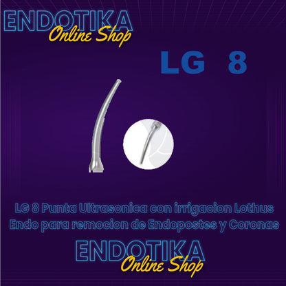 LG 8 Punta Ultrasonica con irrigacion Lothus Endo, para remocion de Endopostes y Coronas