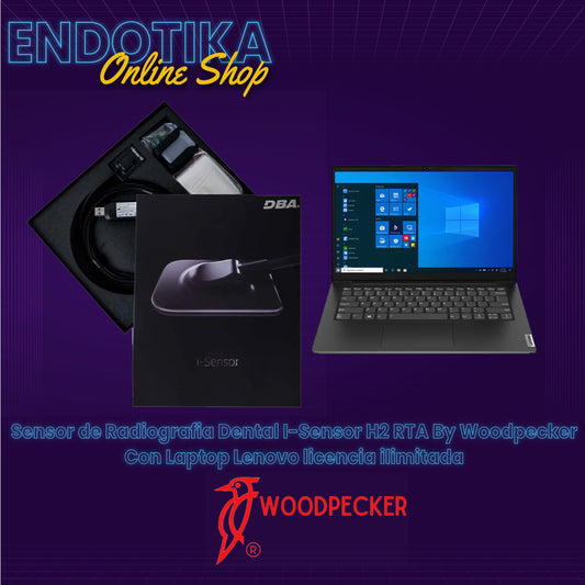 Sensor de Radiografia Dental I-Sensor H2 RTA By Woodpecker Con Laptop Lenovo licencia ilimitada