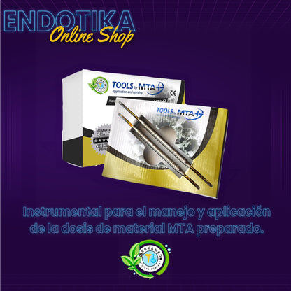 Instrumental para el manejo y aplicación de la dosis de material MTA preparado.