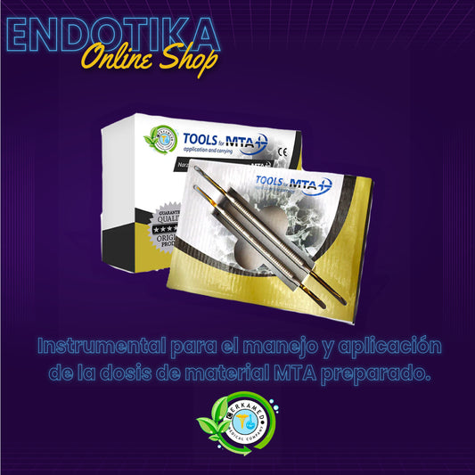Instrumental para el manejo y aplicación de la dosis de material MTA preparado.