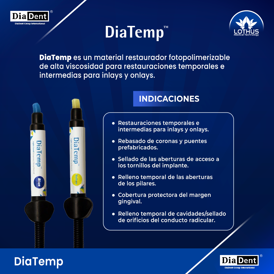 Dia-Temp (material de relleno temporal fotopolimerizable visible)