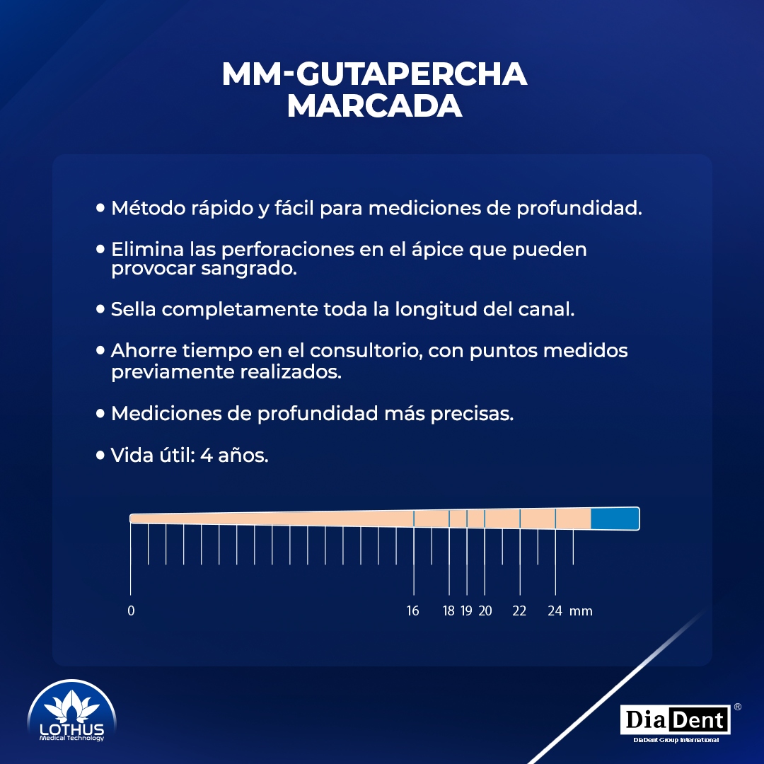 DIA-PROISO PUNTAS DE GUTTA PERCHA CONICIDAD .04 CON MILIMETROS MARCADOS