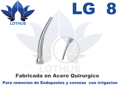 LG 8 Punta Ultrasonica con irrigacion Lothus Endo, para remocion de Endopostes y Coronas